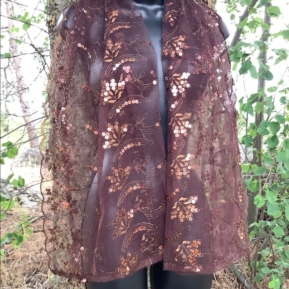24 by 70 Brown Shawl Bridesmaids Scarf Wedding Accessories Former Event outfits - Picture 7 of 7